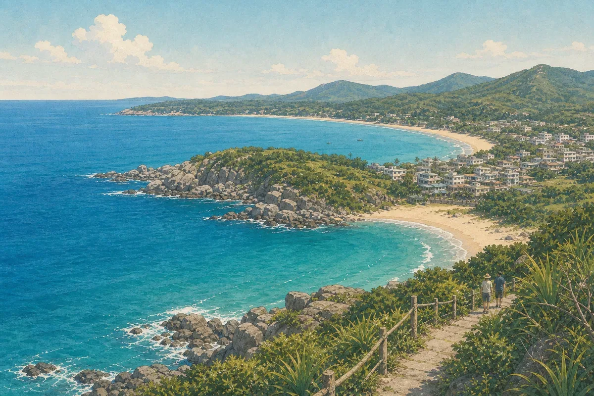 惠州海岸与山海步道旅行插画